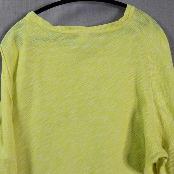 Anthropologie Waffle Knit Long Sleeve Top Drop Shoulder Asymmetrical Hem Tee M - Picture 9 of 12